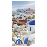 "Fabric banner ""Houses on Santorini, Greece"" 100 x 200 cm"