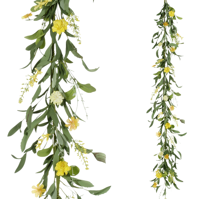 "Artificial yellow field flower garland 22 x 158 x 6 cm "