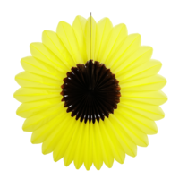 "Sunflower blossom made of flame-retardant honeycomb paper "