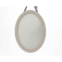 Spiegel rond |  met mooi linnen lint als hanger! 
