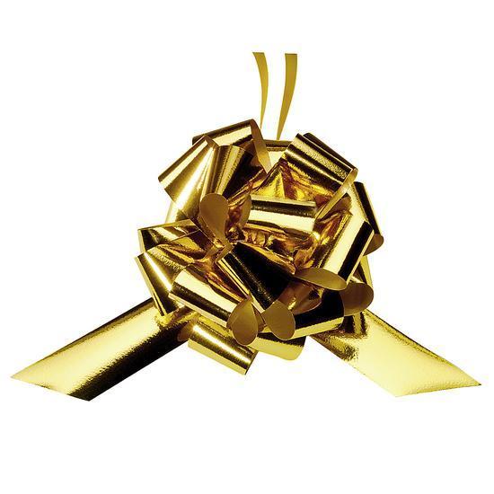 Metallic drawstring bows
