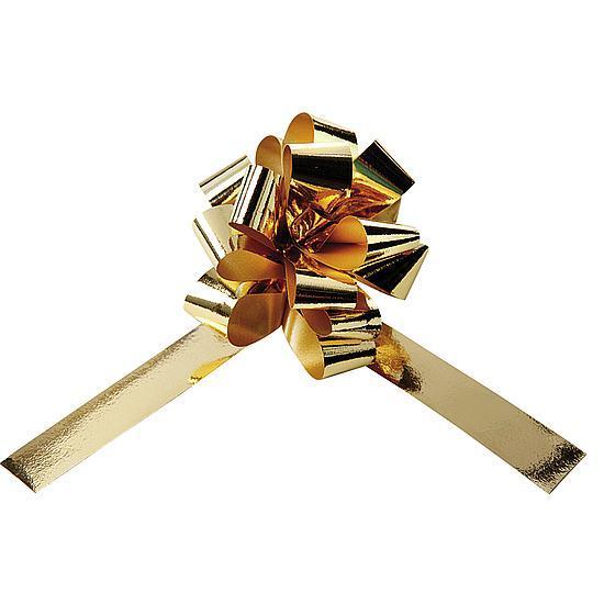 Metallic drawstring bows