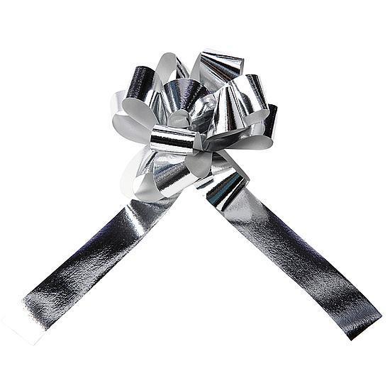 Metallic drawstring bows