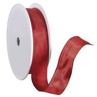 Fabric ribbon with wire edge