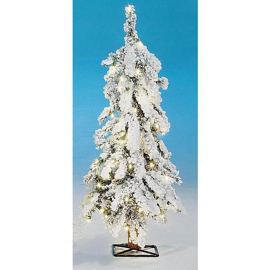 Flocked Alpine fir with LED light