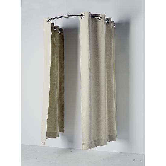 Half circle booth curtain