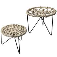 Hocker-Set Makramee 30/22cmH