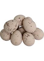 Eier, Kunststoff, 5x4cm (H/Ø) braun, gesprenkelt, 12 Stück/Btl.