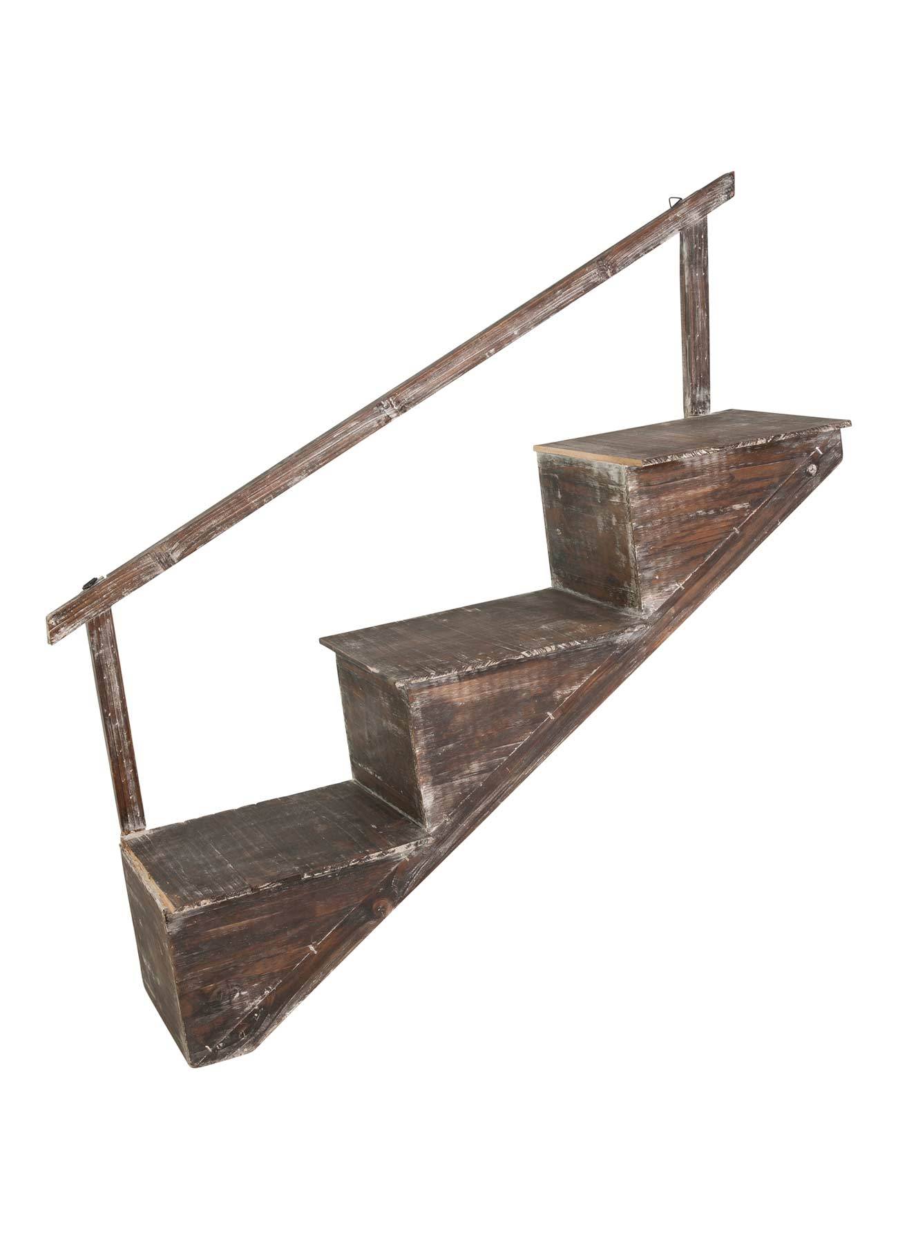 Treppe, 3-stufig, Holz, braun 115x28cm,