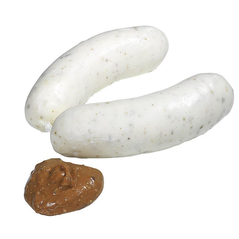Veal sausages pair with mustard