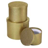 Geschenkbox rond 3tlg goud