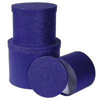 Geschenkbox rond 3tlg blauw
