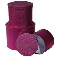 Geschenkbox rond 3tlg pink 