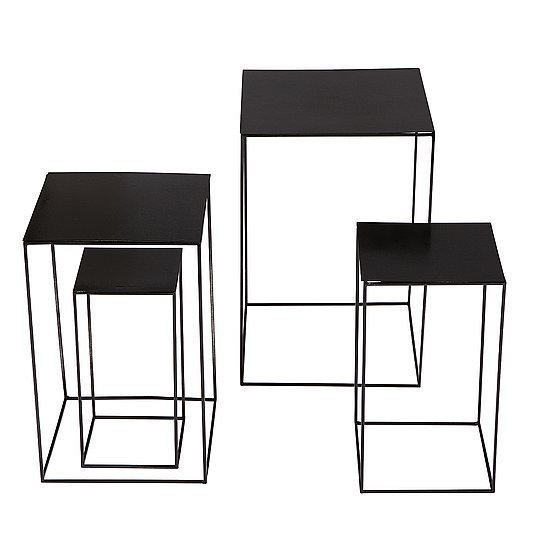 Tischset Met.4tlg.30-45cmH schwarz