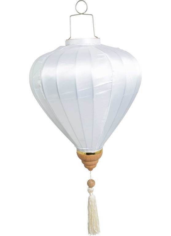 Lampion "Asia", Nylon, mit Quaste, weiß Ø 30cm,