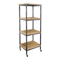 Wooden shelf on rolls