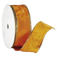 Fabric ribbon with gold trim