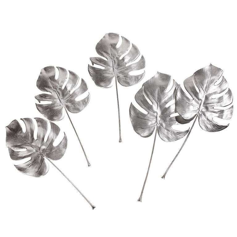 Monsterablatt  5 stuks silver