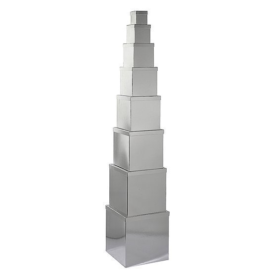 Kartonagen XL 8tlg silber metallic
