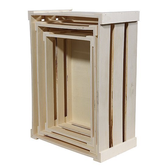 Holzkiste Set Rechteck 3-tlg. | Etalage Decoratie