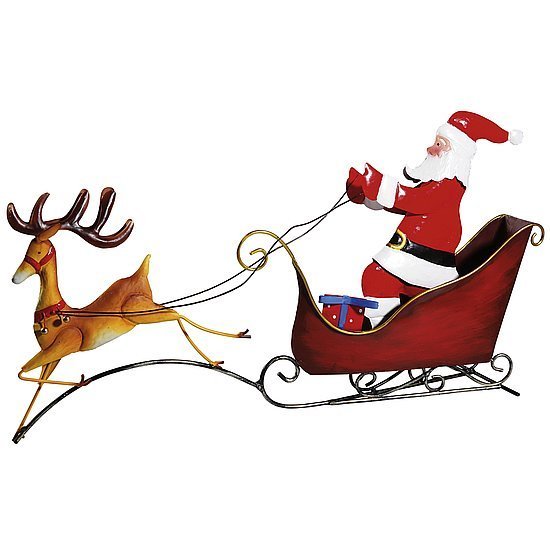 Santa mit Schlitten 70x13x37cm
