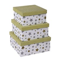 Geschenkboxen 3er Set gold/Glitter