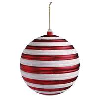 Kerstbal 20cm Ø -Rood|Wit