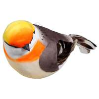 Vogeltje grijs/oranje/wit