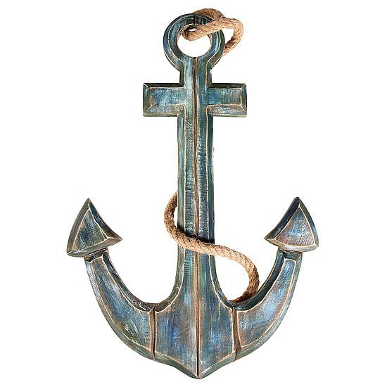 Anker blau m.Jute 60x40x3cm
