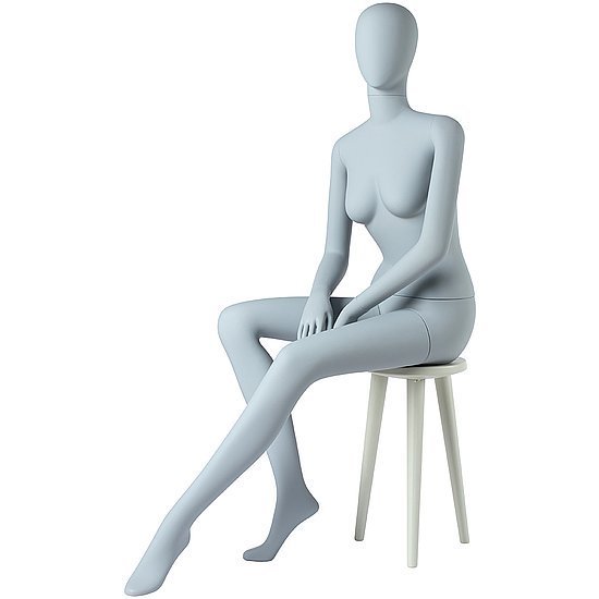 Dame-Mannequin.sitzend grau matt