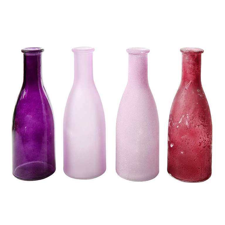Glasvasen 18cm,pink/rosa,4Stk.