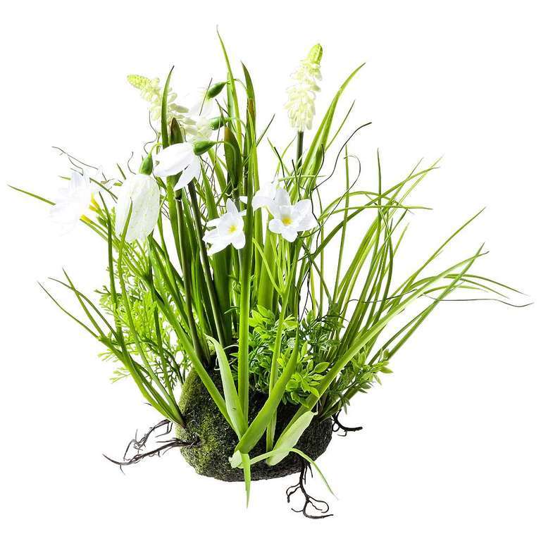 Artificial spring flowers, white