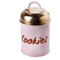 Storage tin 15 cm pink Metall"Cookies", 