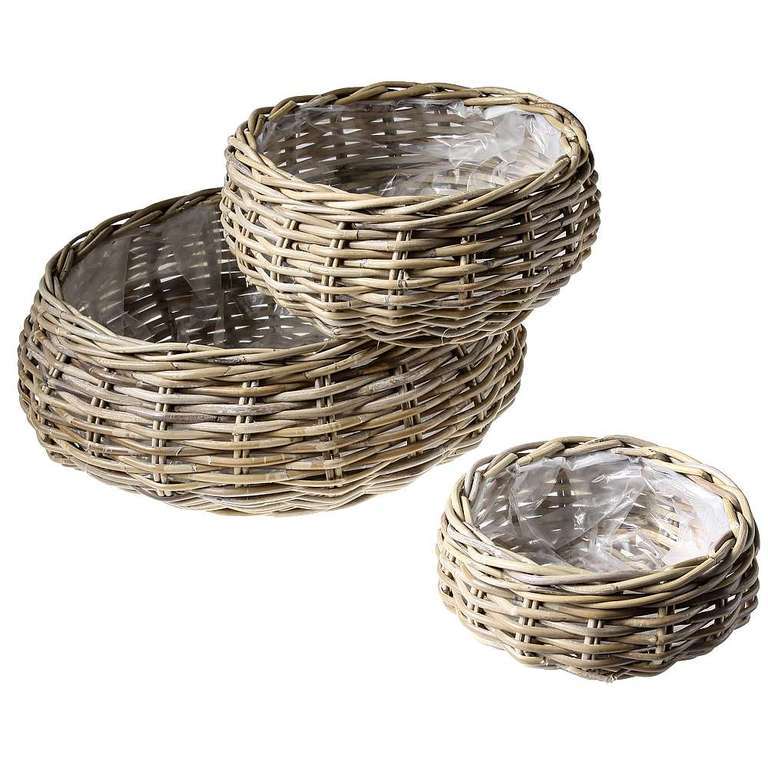 Rattan plant basket set