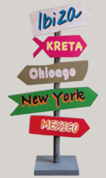 Signpost From Ibiza to Mexico
