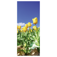 "Fabric banner yellow tulip field 75 x 180 cm"