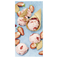 "Fabric banner ""Strawberry ice cream in a waffle"" 100 x 200 cm"