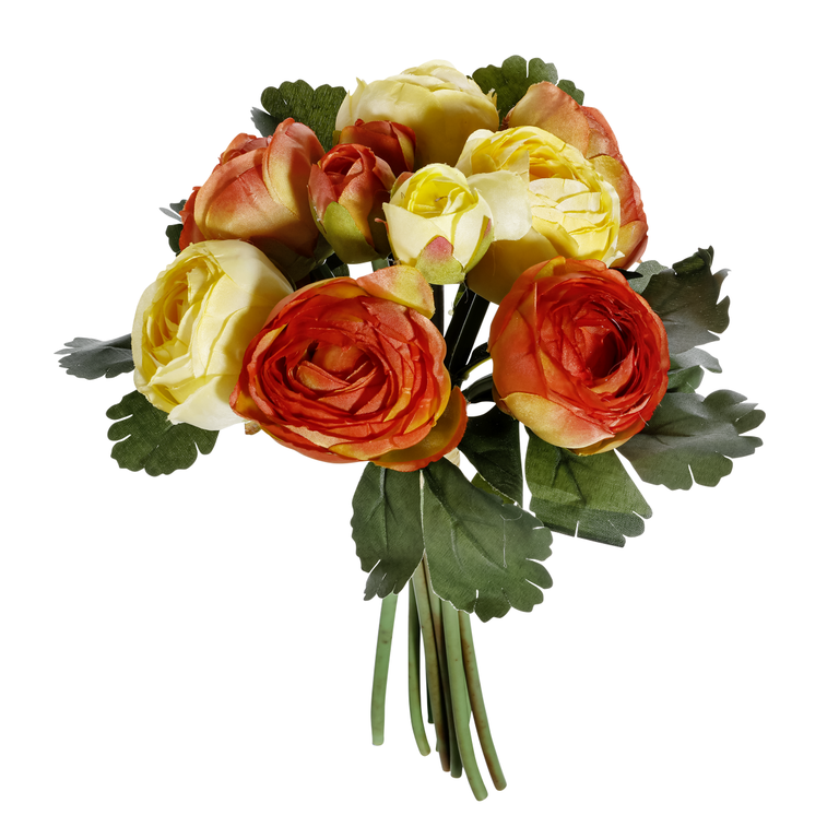 "Deco Ranunculus Bouquet red, yellow 16 x 16 x 24 cm"