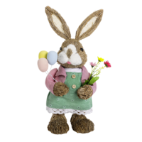 "Sisal Easter Bunny Girl 17 x 14 x 37 cm"