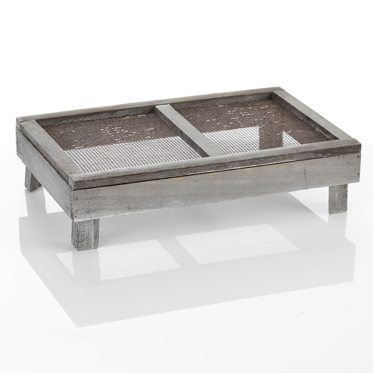 Kiste mit Gitter 28x18x4cm (LxBxH)