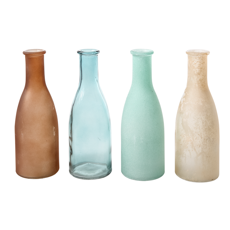 Glasvasen 18cm,blau/beige,4Stk.