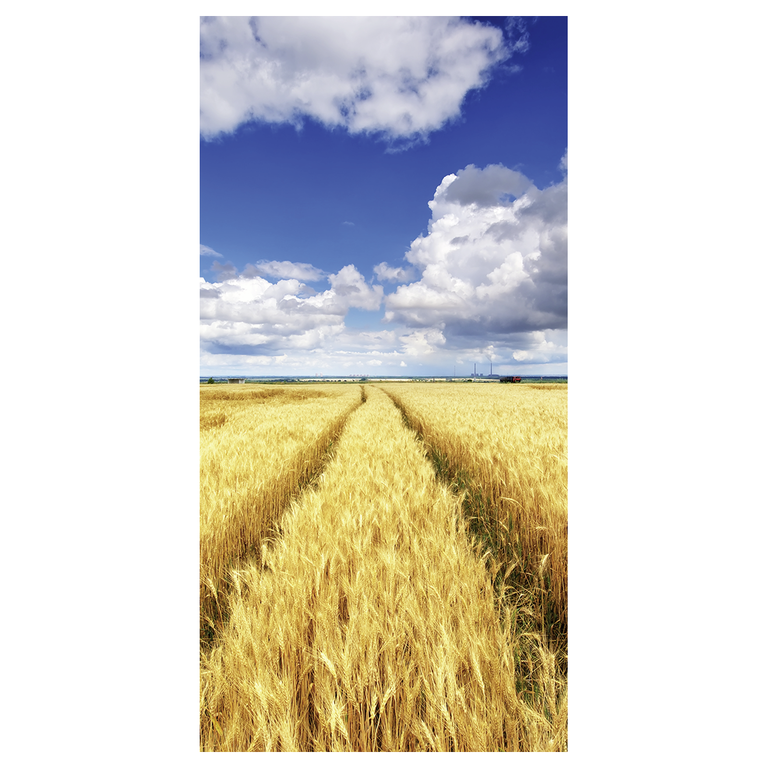 "Fabric banner ""golden cornfield under a blue sky"" 100 x 200 cm"