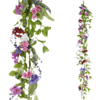 "Artificial field flower garland pink purple 15 x 158 cm"