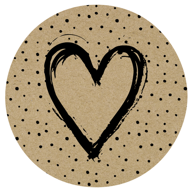 "Adhesive labels Ø 65 mm heart motif 200 pieces"
