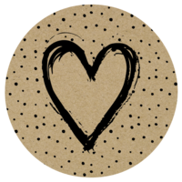 "Adhesive labels Ø 65 mm heart motif 200 pieces"