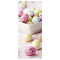 " Fabric banner colourful chocolate Easter eggs 75 x 180 cm"