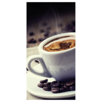 "Fabric banner ""freshly brewed coffee with beans"" 100 x 200 cm"