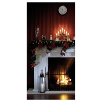 "Fabric banner ""Cosy Christmas fireplace"" 100 x 200 cm"