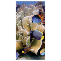 "Fabric banner ""Reef with colourful coral fish"" 100 x 200 cm"