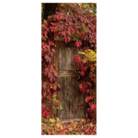 "Fabric Banner ""Wooden door with red wine"""
